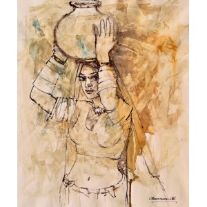 Moazzam Ali, 20 x 24 Inch, Watercolor on Paper, Figurative Painting, AC-MOZ-099